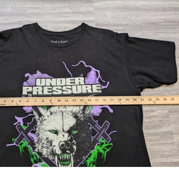 Xavier Wulf Hollow Squad T Shirt Men's Large Black Graphic Wolf Under Pressure - Picture 5 of 6
